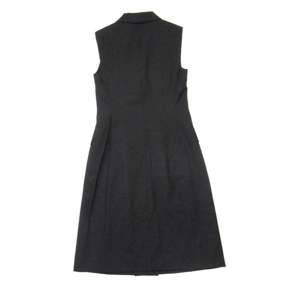 NWT Theory Double Breasted Vest Dress in Black Traceable Wool Sleeveless 0 - Picture 7 of 7